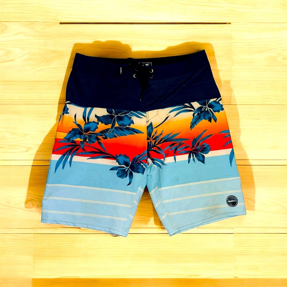 O’Neill Hyperfreak Heist Board Shorts Men Size 29 Surf Swim Trunks Stretch Lake